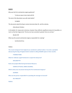 EVENTS Why was the first continental congress gathered?