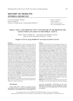 HISTORY OF MEDICINE ISTORIJA MEDICINE