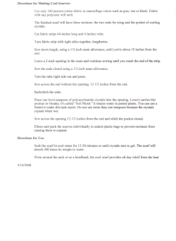 Directions for Making Cool Scarves: Use only 100 percent cotton