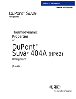 Thermodynamic Properties of DuPont(tm) Suva(R) 404A Refrigerant