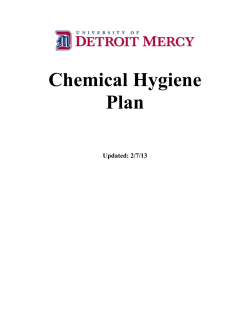Chemical Hygiene Plan - University of Detroit Mercy