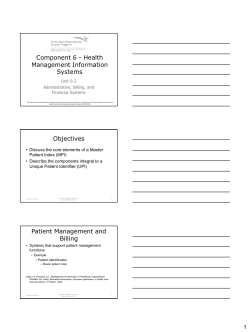 Component 6 - Health Management Information Systems Objectives
