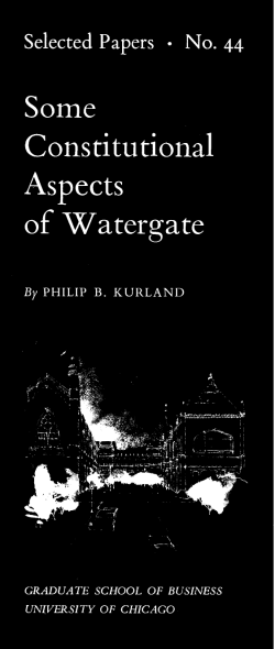 Some Constitutional Aspects of Watergate