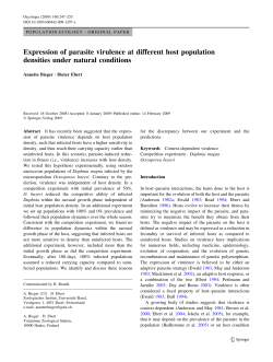 Expression of parasite virulence at different host population