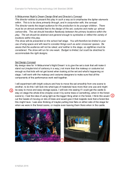 A Midsummer Night`s Dream Design Brief and Director`s Concept