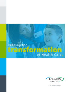 Highmark Health 2013 Annual Report