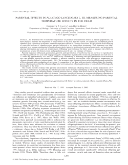 PARENTAL EFFECTS IN PLANTAGO LANCEOLATA L. III