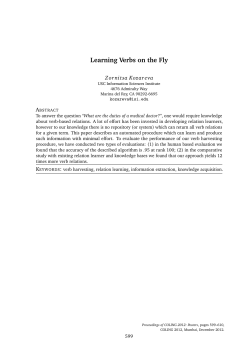 Learning Verbs on the Fly