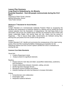 Lesson Plan Summary Long Road to Gettysburg by Jim Murphy