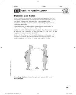 Unit 7: Family Letter - Everyday Mathematics