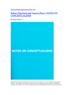 Thom Donovan: Notes on Conceptualisms