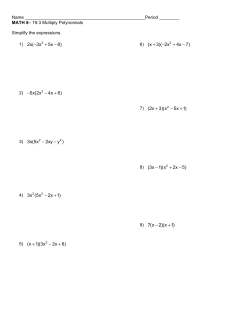 2x( 3x 5x 8) &minus; + &minus; 5x(2x 4x 6) &minus; &minus; + 3x(5x 2xy y ) &minus; &minus; 3x (5x 2x 1) &minus; +