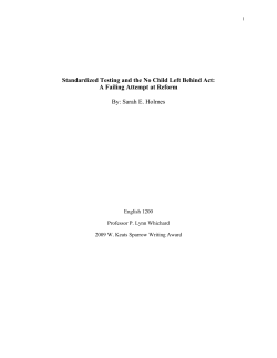 Standardized Testing and the No Child Left Behind Act