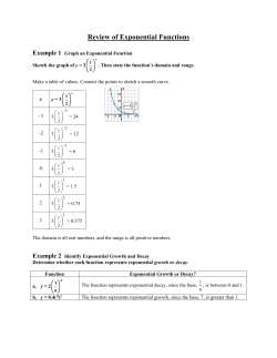 Review of Exponential Functions