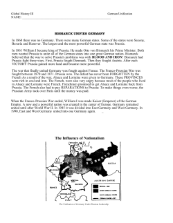 BISMARCK UNIFIES GERMANY - My Social Studies Teacher