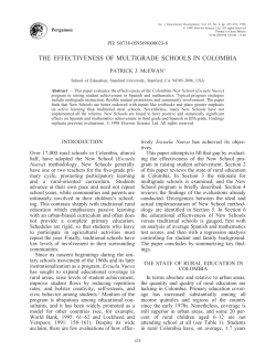 THE EFFECTIVENESS OF MULTIGRADE SCHOOLS IN COLOMBIA