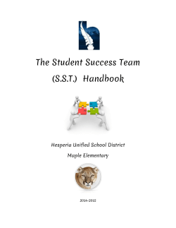 The Student Success Team (SST) Handbook