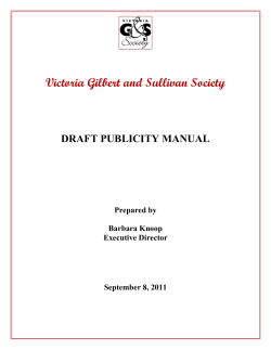 Publicity Contacts - The Victoria Gilbert And Sullivan Society