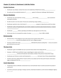 Chapter 15, Section 4: Eisenhower`s Cold War Policies Massive