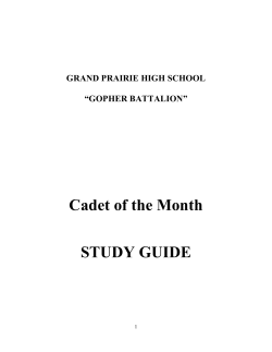 Cadet of the Month STUDY GUIDE