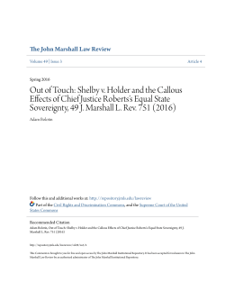 Out of Touch: Shelby v. Holder and the Callous Effects of Chief
