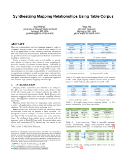 Synthesizing Mapping Relationships Using Table Corpus