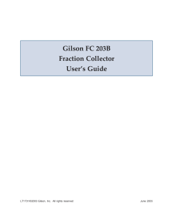 Gilson FC 203B Fraction Collector User`s Guide