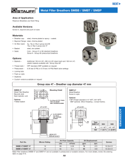 Stauff Hydraulic Accessories&mdash;Metal Filler Breathers SMBB / SMBT