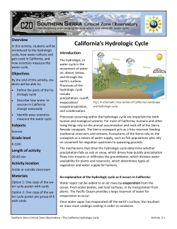 California`s Hydrologic Cycle - Southern Sierra Critical Zone