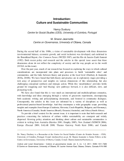 Introduction: Culture and Sustainable Communities