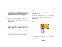 Hammurabi`s Code vs. Modern Laws