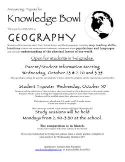 3-4 Grade Knowledge Bowl Try-Out Study Guide