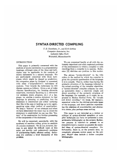 Syntax-Directed Compiling