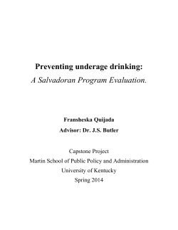 Preventing underage drinking: A Salvadoran Program Evaluation.