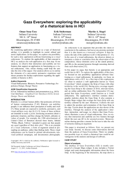 Gaza Everywhere: exploring the applicability of a rhetorical lens in HCI