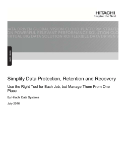 Simplify Data Protection, Retention and Recovery