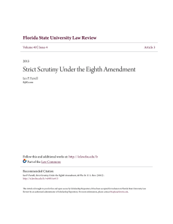 Strict Scrutiny Under the Eighth Amendment