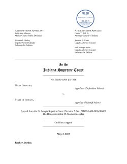 Leonard v. State :: 2017 :: Supreme Court of Indiana Decisions