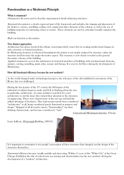 Functionalism as a Modernist Principle