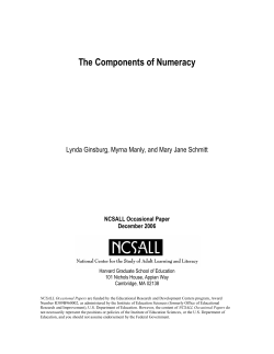 The Components of Numeracy