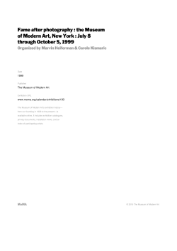 Fame after photography : the Museum of Modern Art, New