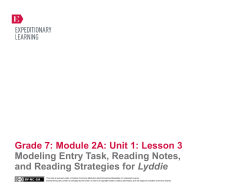 Grade 7: Module 2A: Unit 1: Lesson 3 Modeling Entry
