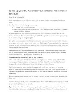 Speed up your PC - ReCa Technology LLC