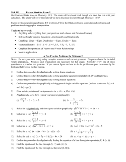 M251 Practice Midterm 1 Franz Helfenstein NAME