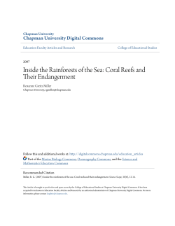 Inside the Rainforests of the Sea: Coral Reefs and Their