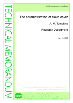 The parametrization of cloud cover