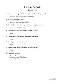 Practice 6 - SciFinder Scholar 2012
