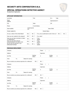 SODA Application - Special Operations Detective Agency