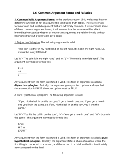 Argument Forms and Fallacies