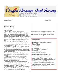 March - Oregon Treasure Trail Society
